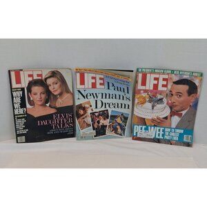 VTG Life Magazines Lot of 3 Aug Sept Dec 1988 Paul Newman Elvis Presley Daughter